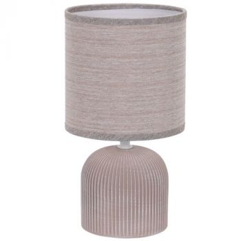 Brightstar TL830 BROWN Ribbed Ceramic Base with Fabric Shade Brown