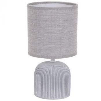 Brightstar TL831 GREY Ribbed Ceramic Base with Fabric Shade Grey