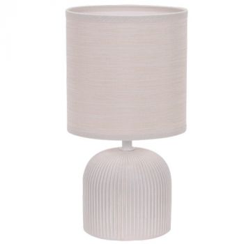 Brightstar TL832 BEIGE Ribbed Ceramic Base with Fabric Shade Beige