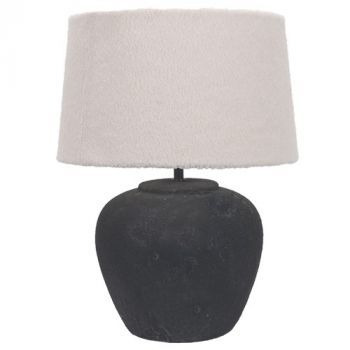 Brightstar TL836 BLACK Ceramic Base with Cream Fabric Shade Black