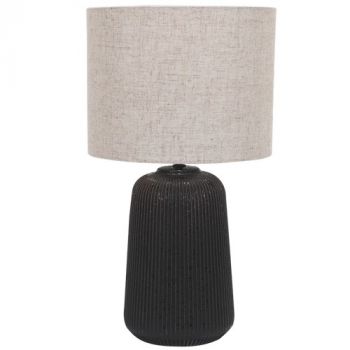 Brightstar TL839 BLACK Ceramic with Hessian Colour Fabric Shade Black