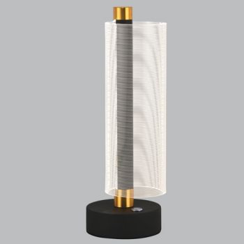 Brightstar TL844 BLACK 8W LED Metal and Acrylic Table Lamp with Touch Switch Black and Gold