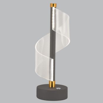 Brightstar TL845 GREY 6W LED Metal and Acrylic Table Lamp with Touch Switch Grey and Gold