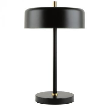 Brightstar TL849 BLACK Metal Table Lamp Matt Black and Sand Gold with White Inner