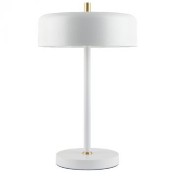 Brightstar TL850 WHITE Metal Table Lamp Matt White and Sand Gold with White Inner