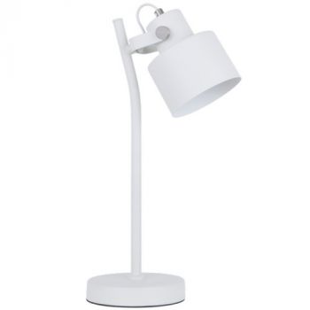 Brightstar TL852 WHITE Metal Table Lamp with Moveable Head Sand White and Satin Chrome with White Inner