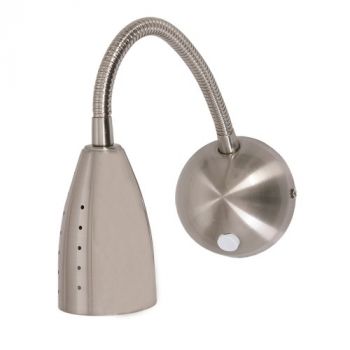 Brightstar WB004 SATIN Satin Chrome Wall Fitting with Flexible Arm