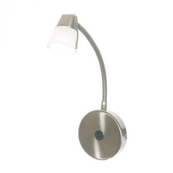 Brightstar WB005 Satin Chrome Satin Chrome Wall Fitting with Switch and Flexible Arm