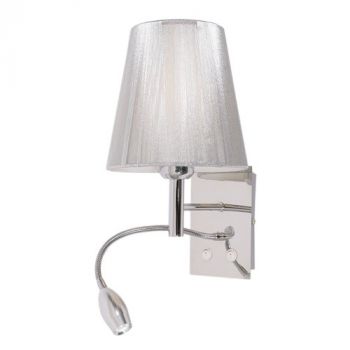 Brightstar WB030/2 CHROME Polished Chrome Wall Fitting with Silver Thread Shade