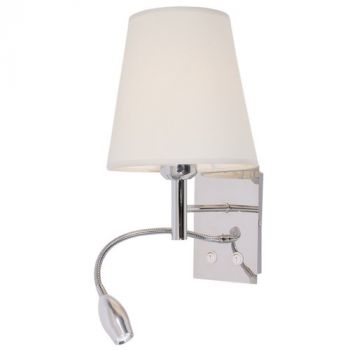 Brightstar WB031/2 CHROME Polished Chrome Wall Fitting with White Shade