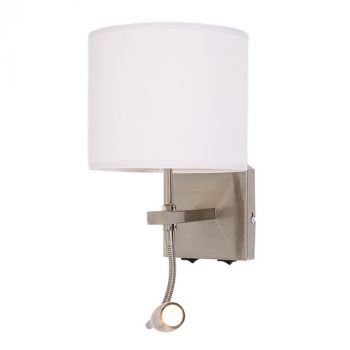 Brightstar WB032/2 SATIN Satin Chrome Fitting with White Shade
