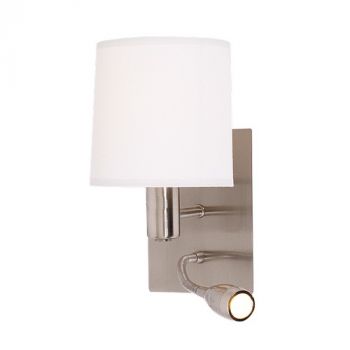 Brightstar WB033/2 SATIN Satin Chrome Fitting with White Shade