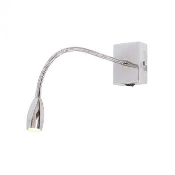 Brightstar WB041/1 CHROME Polished Chrome Wall Fitting with Gooseneck Arm for LED and Switch