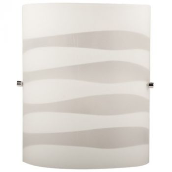 Brightstar WB079/1 WHITE Patterned Glass with Polished Chrome Clips