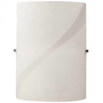 Brightstar WB081/1 WHITE Patterned Glass with Polished Chrome Clips