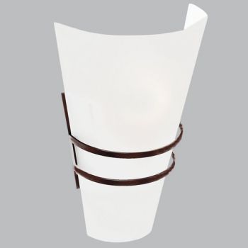 Brightstar WB1131 CHROME Brown Metal Wall Bracket with Frosted Glass