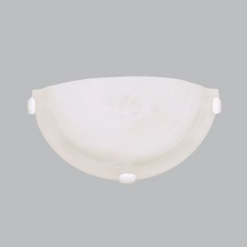 Brightstar WB12009 WHITE Metal Base with Alabaster Glass and White Clips