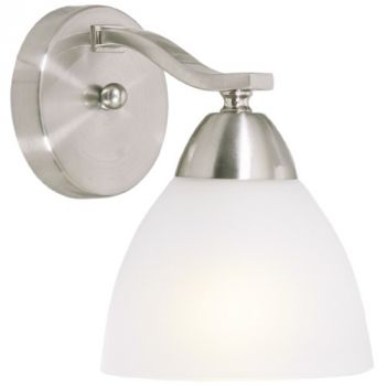 Brightstar WB167/1 SATIN Satin Chrome Wall Bracket with Frosted Glass