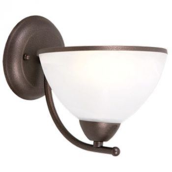 Brightstar WB169/1 BLACK/BROWN Metal Wall Bracket with Alabaster Glass