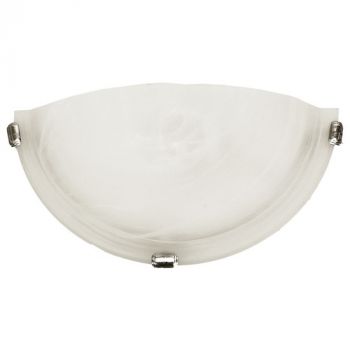 Brightstar WB2008 SILVER Metal Base with Alabaster Glass and Silver Clips