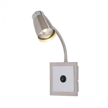 Brightstar WB2023 CHR/SC Satin and Polished Chrome Wall Fitting with Switch and Flexible Arm