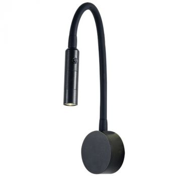 Brightstar WB217 BLACK, WB217 SATIN Metal LED Wall Light with Flexible Arm and Switch (Multiple Colours/Finishes)