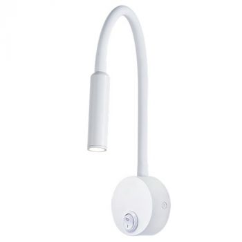 Brightstar WB218 WHITE Metal LED Wall Light with Flexible Rubber Arm White