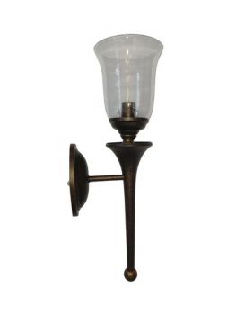 Brightstar WYN-WB228/1 BK/GD Metal Wall Light With Clear Glass Gold