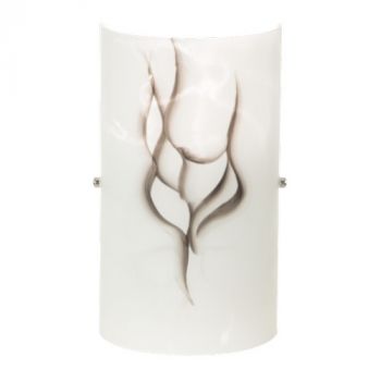 Brightstar WB270 MARBLE Metal and Patterned Glass Wall Bracket with Polished Chrome Clips
