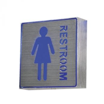 Brightstar WB306 BLUE Brushed Silver Female Restroom Sign IP20 Blue