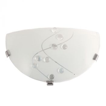 Brightstar WB328 CHROME Metal Base with Patterned Frosted Glass and Chrome Clips