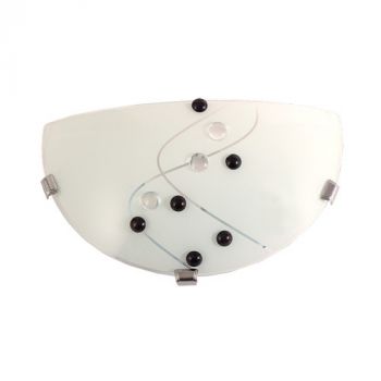 Brightstar WB330 CHROME Metal Base with Patterned Frosted Glass and Chrome Clips