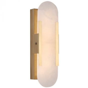 Brightstar WB347 GOLD 12W LED Metal and White Marble Wall Light Gold