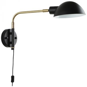 Brightstar WB369 BK/GD Metal Wall Bracket with Cord and Switch Black and Gold