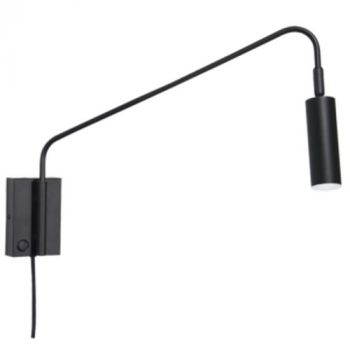 Brightstar WB373 MATT BLACK Metal LED Wall Bracket with Moveable Arm, Swivel Head and Switch Matt Black