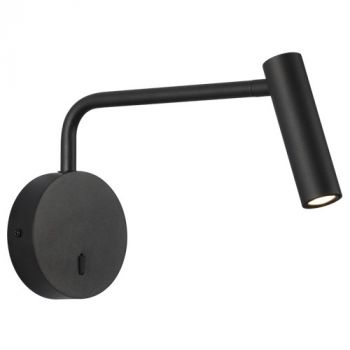 Brightstar WB377 SAND BLACK 3W LED Aluminium and Iron Wall Bracket with Moveable Arm and Head On/Off Switch Sand Black