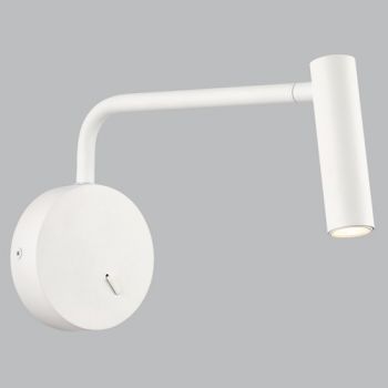 Brightstar WB378 SAND WHITE 3W LED Aluminium and Iron Wall Bracket with Moveable Arm and Head On/Off Switch Sand White