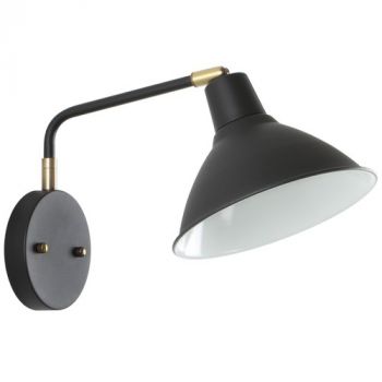 Brightstar WB383 BLACK Metal Wall Bracket with Moveable Head Sand Black and Antique Brass with White Inner