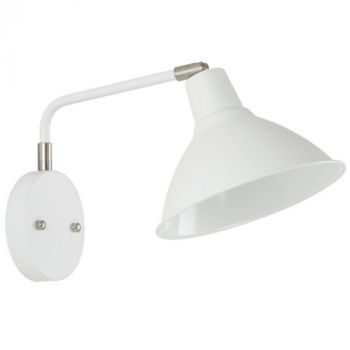 Brightstar WB384 WHITE Metal Wall Bracket with Moveable Head Sand White and Satin Chrome with White Inner