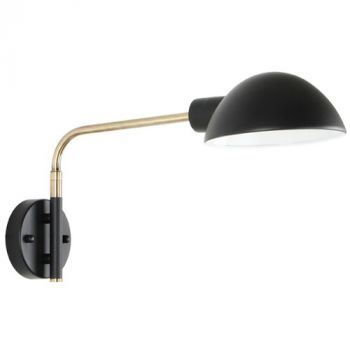 Brightstar WB385 BLACK Metal Wall Bracket Sand Black and Antique Brass with White Inner
