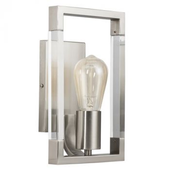 Brightstar WB396 SATIN Satin Chrome and Acrylic Wall Bracket Satin Nickel