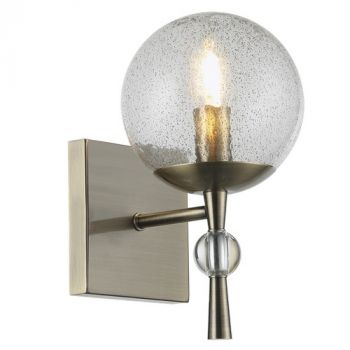Brightstar WB398/1 ANTIQUE Metal Wall Bracket with Speckled Glass Antique Bronze