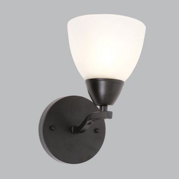 Brightstar WB452/1 M/BK Metal Wall Bracket with Alabaster Glass