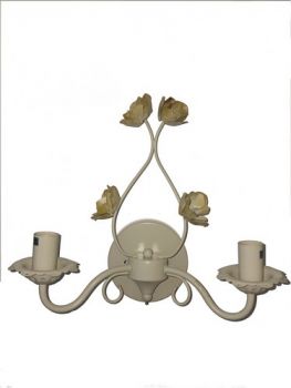 Brightstar WYN-WB664/2 FOSSIL WHITE Metal Wall Bracket with Clear Acrylic Crystals