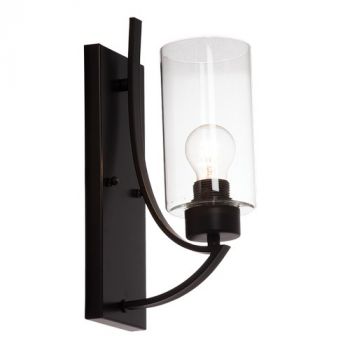 Brightstar WB708 BLACK Metal and Clear Glass Wall Bracket