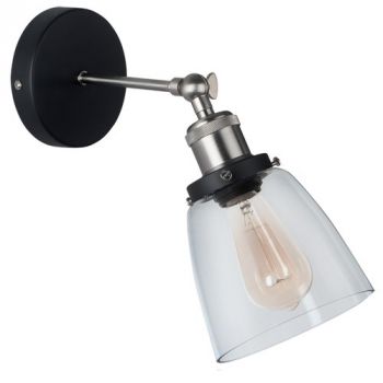Brightstar WB921 SATIN Satin Chrome Wall Bracket with Clear Glass