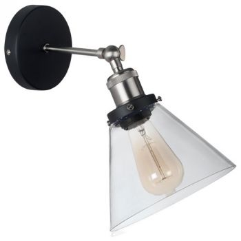 Brightstar WYN-WB922 SATIN Satin Chrome Wall Bracket with Clear Glass