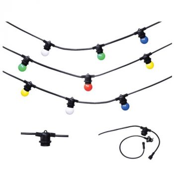 Brightstar WSC012 MULTICOLOUR Outdoor String Lights, IP65 with Built in Connectors to allow for additional sets to be joined