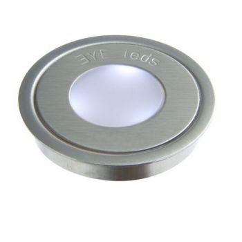 BuyLighting EC01 ROUND EyeLED INDOOR Round Single Unit Brushed Iron LED Floor Light Stainless Steel (Multiple LED Colours)