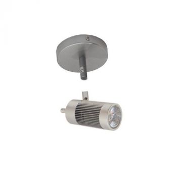 BuyLighting S600hwwS7 LED TRACK spot head warm white with Silver SS7 Large Round Surface Base Plate Brushed Metal